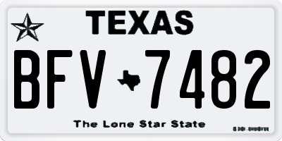 TX license plate BFV7482