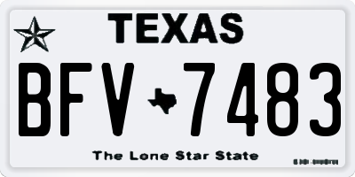 TX license plate BFV7483