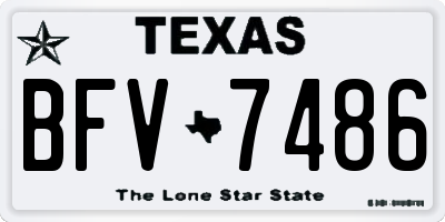 TX license plate BFV7486