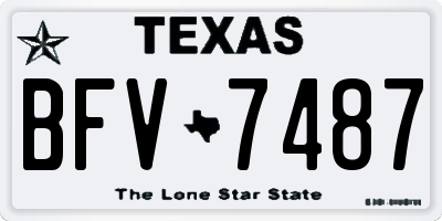 TX license plate BFV7487