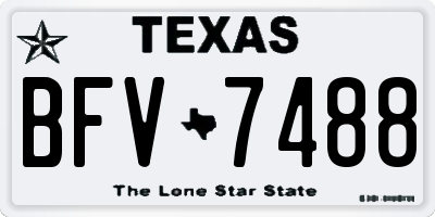 TX license plate BFV7488