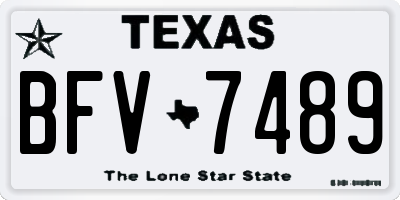 TX license plate BFV7489