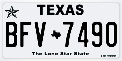 TX license plate BFV7490