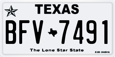 TX license plate BFV7491