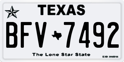 TX license plate BFV7492