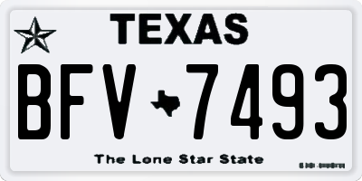 TX license plate BFV7493