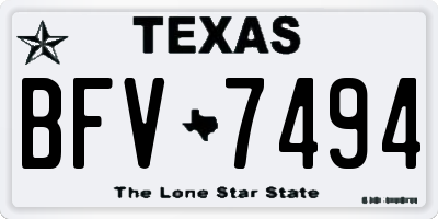 TX license plate BFV7494