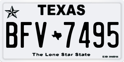 TX license plate BFV7495