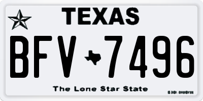 TX license plate BFV7496