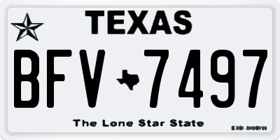 TX license plate BFV7497