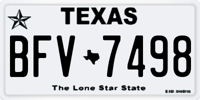 TX license plate BFV7498