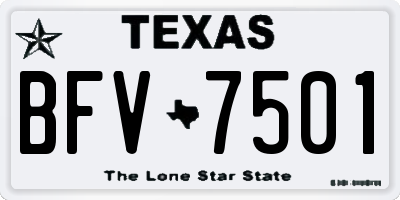 TX license plate BFV7501