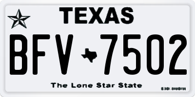 TX license plate BFV7502