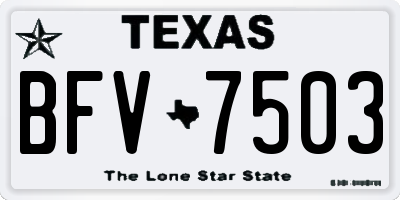 TX license plate BFV7503