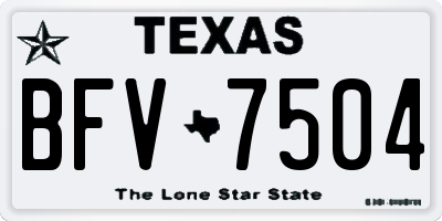 TX license plate BFV7504