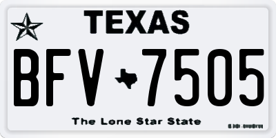 TX license plate BFV7505