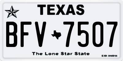 TX license plate BFV7507