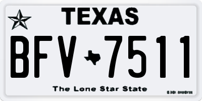 TX license plate BFV7511