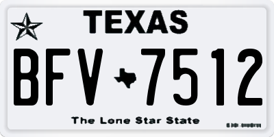 TX license plate BFV7512