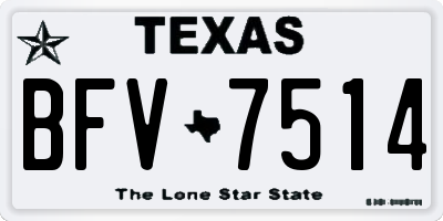 TX license plate BFV7514