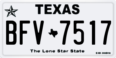 TX license plate BFV7517
