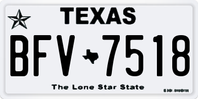TX license plate BFV7518
