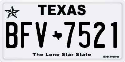 TX license plate BFV7521