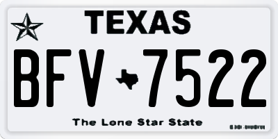 TX license plate BFV7522