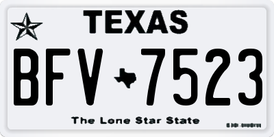 TX license plate BFV7523