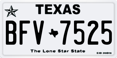 TX license plate BFV7525