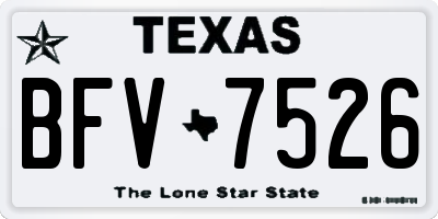 TX license plate BFV7526
