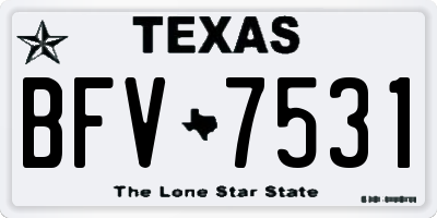 TX license plate BFV7531