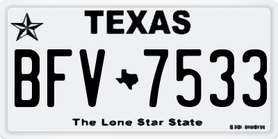 TX license plate BFV7533