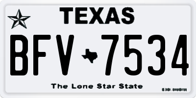 TX license plate BFV7534