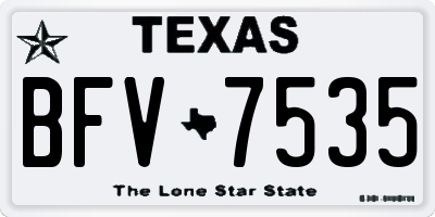 TX license plate BFV7535