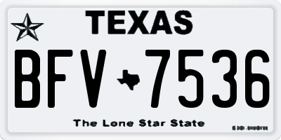 TX license plate BFV7536