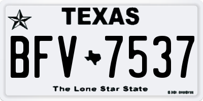 TX license plate BFV7537
