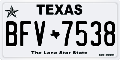 TX license plate BFV7538