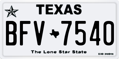 TX license plate BFV7540
