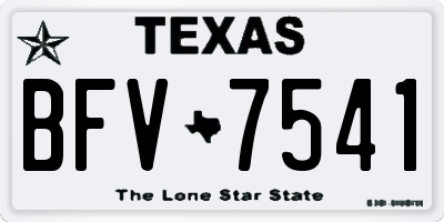 TX license plate BFV7541