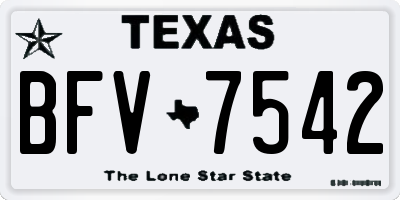TX license plate BFV7542