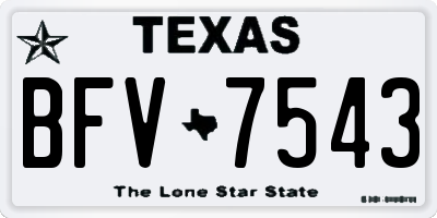 TX license plate BFV7543