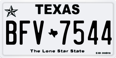 TX license plate BFV7544