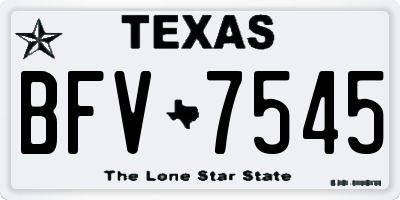 TX license plate BFV7545