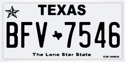 TX license plate BFV7546