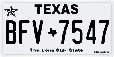 TX license plate BFV7547