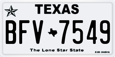 TX license plate BFV7549