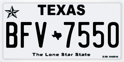 TX license plate BFV7550