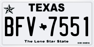TX license plate BFV7551