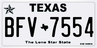 TX license plate BFV7554
